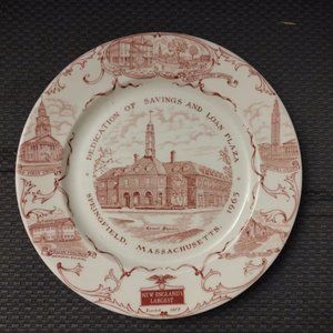 Vintage State Plate Savings and Load Springfield, MA 1965 Walker China
